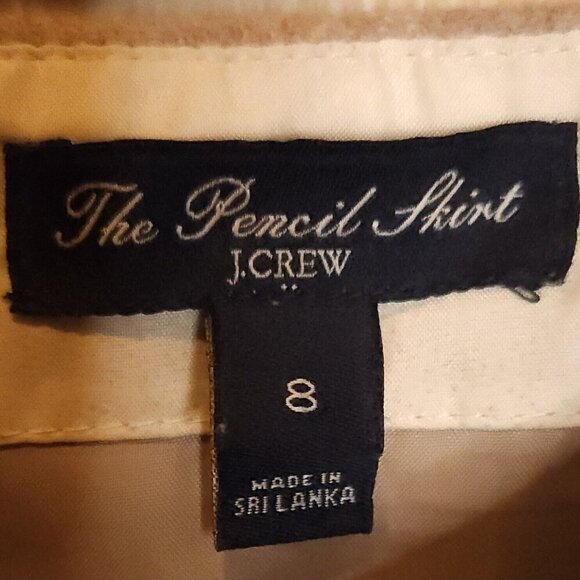 J. Crew The Pencil Skirt Tan Wool Blend Career Skirt 8 - Picture 6 of 8